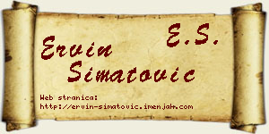 Ervin Simatović vizit kartica